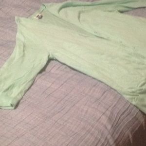 Pale green 3/4 length sleeve cardigan